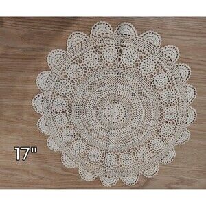 Crocheted Doilies (4) 1-17"; 1-19" 1-12" 1-12 x 35" Machine & Hand-made